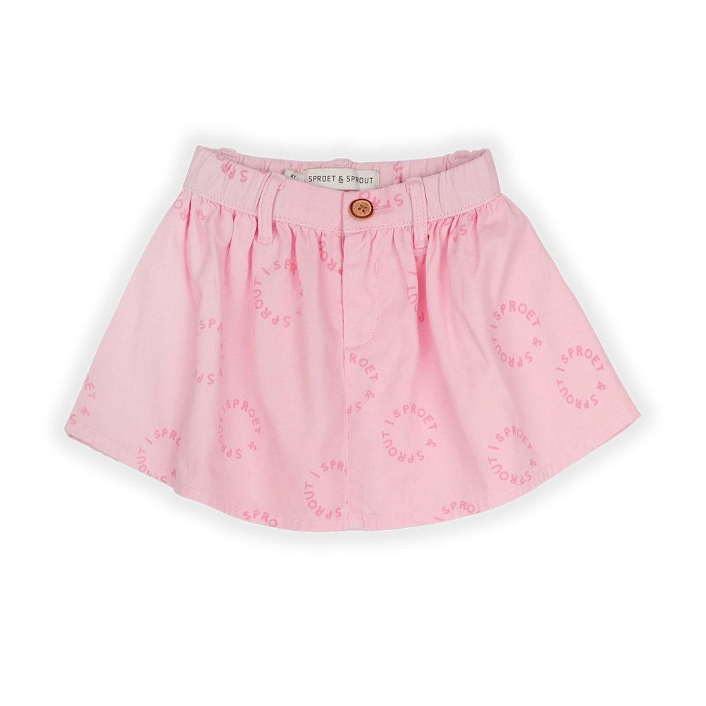 Sproet & Sprout Skirt Jellybeanzkids Sproet Print Denim Mini Skirt- Sorbet