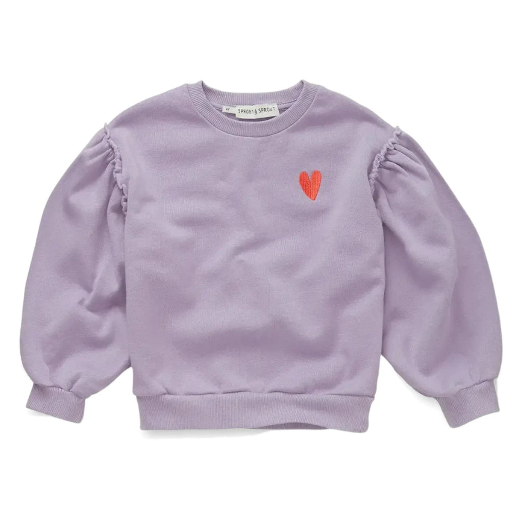 Sproet & Sprout Sweatshirt Jellybeanzkids Sproet Puff Sleeve Heart Sweatshirt