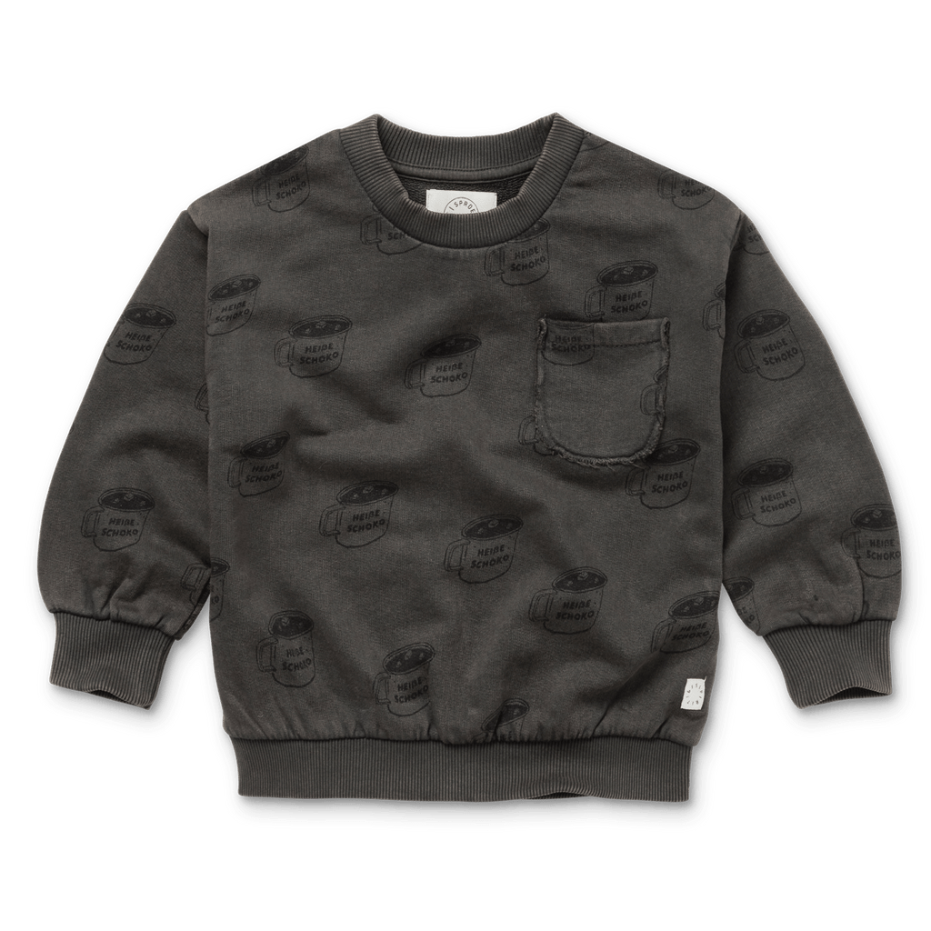 Sproet & Sprout Sweatshirt Jellybeanzkids Sproet & Sprout Sweatshirt Pocket Schoko print