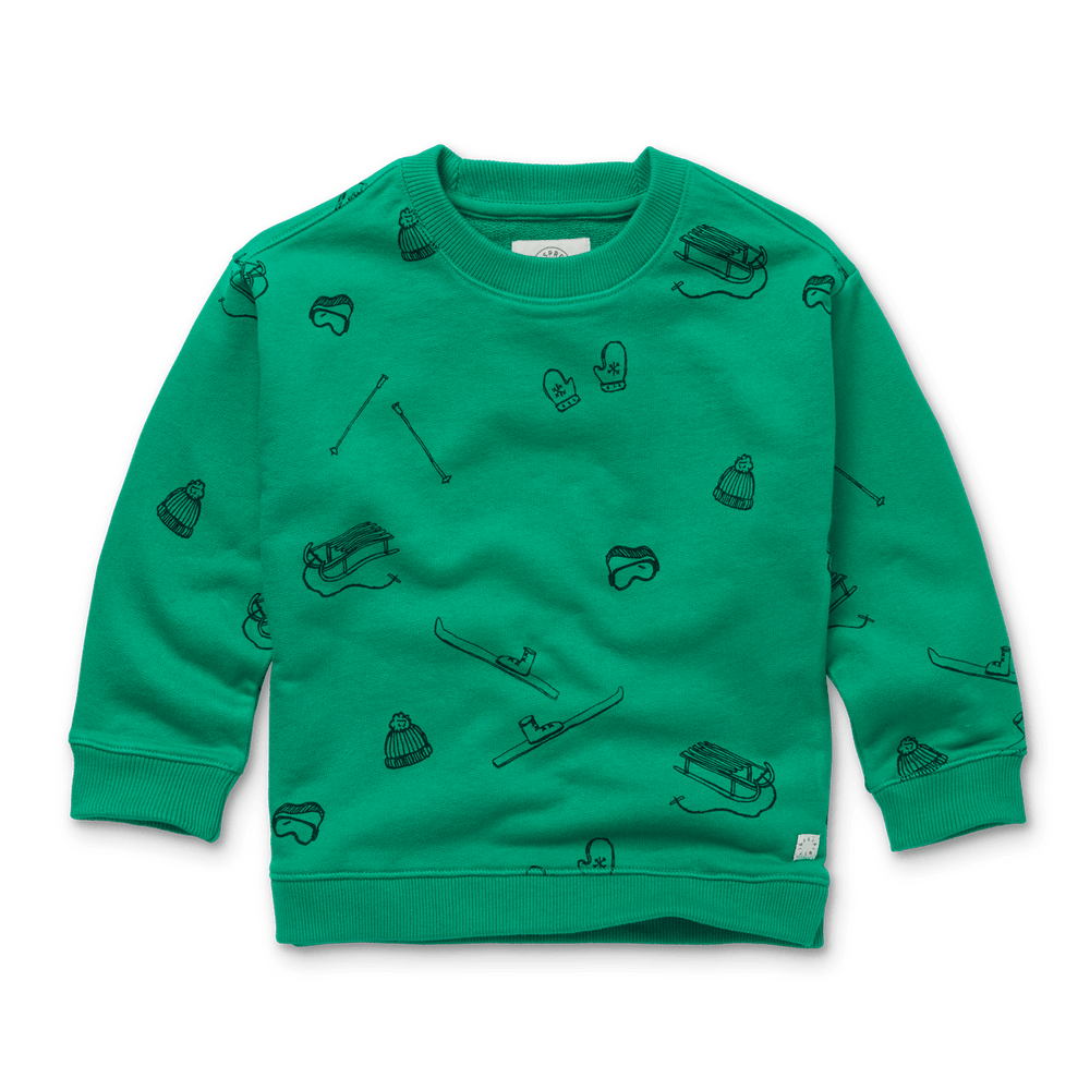 Sproet & Sprout Sweatshirt Jellybeanzkids Sproet & Sprout Sweatshirt Ski Print-Green