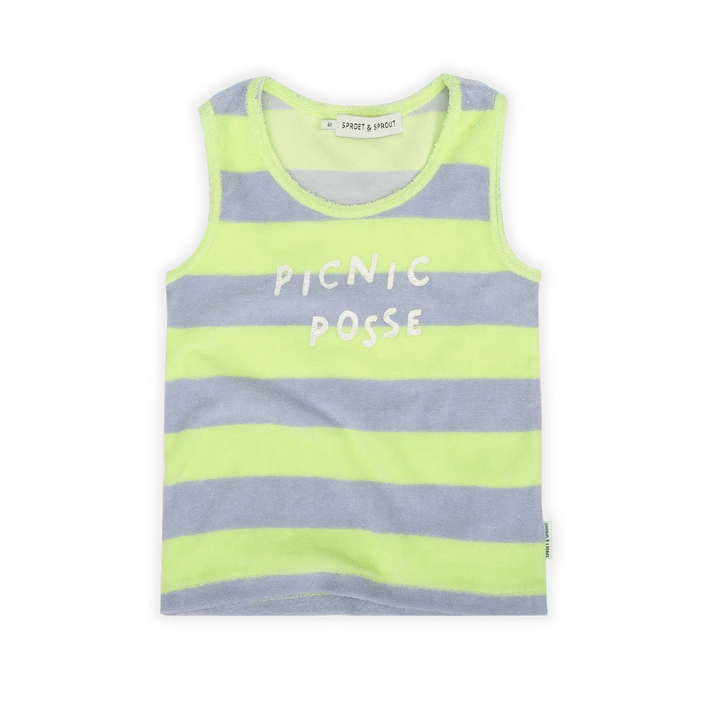 Sproet & Sprout T-shirt Jellybeanzkids Sproet Terry Stripes Tanktop-Citrus