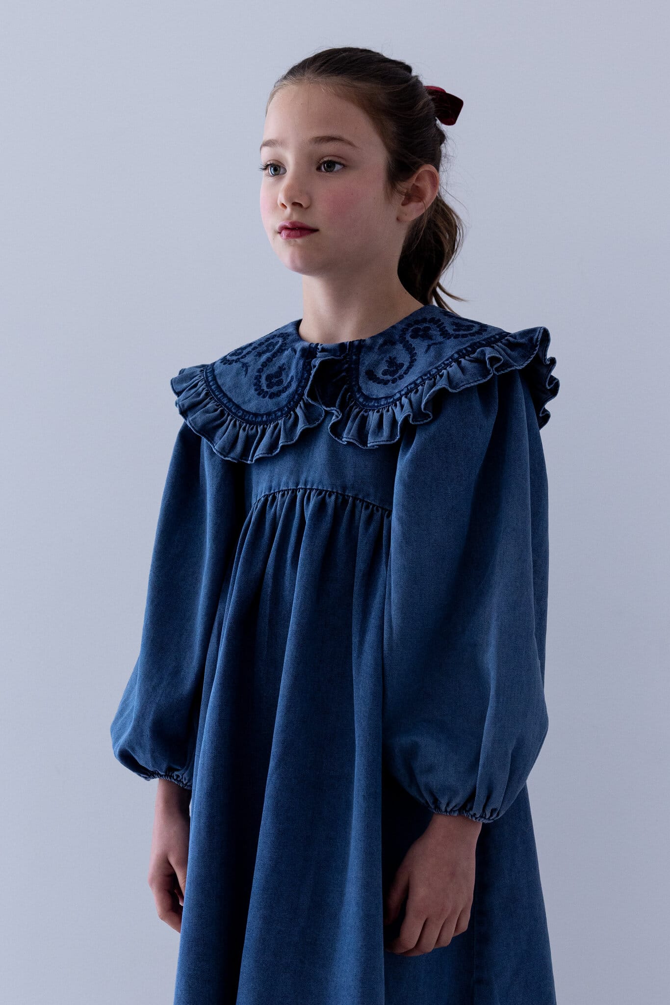 Steph Vintage Blue Wash Collar Dress 7
