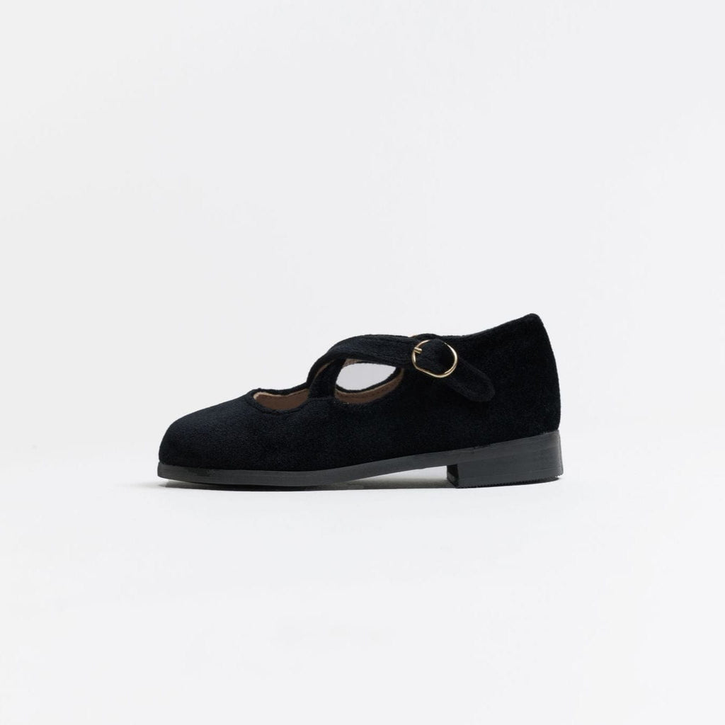 Tannery&Co Shoes Jellybeanzkids Tannery Black Velvet Crossovers