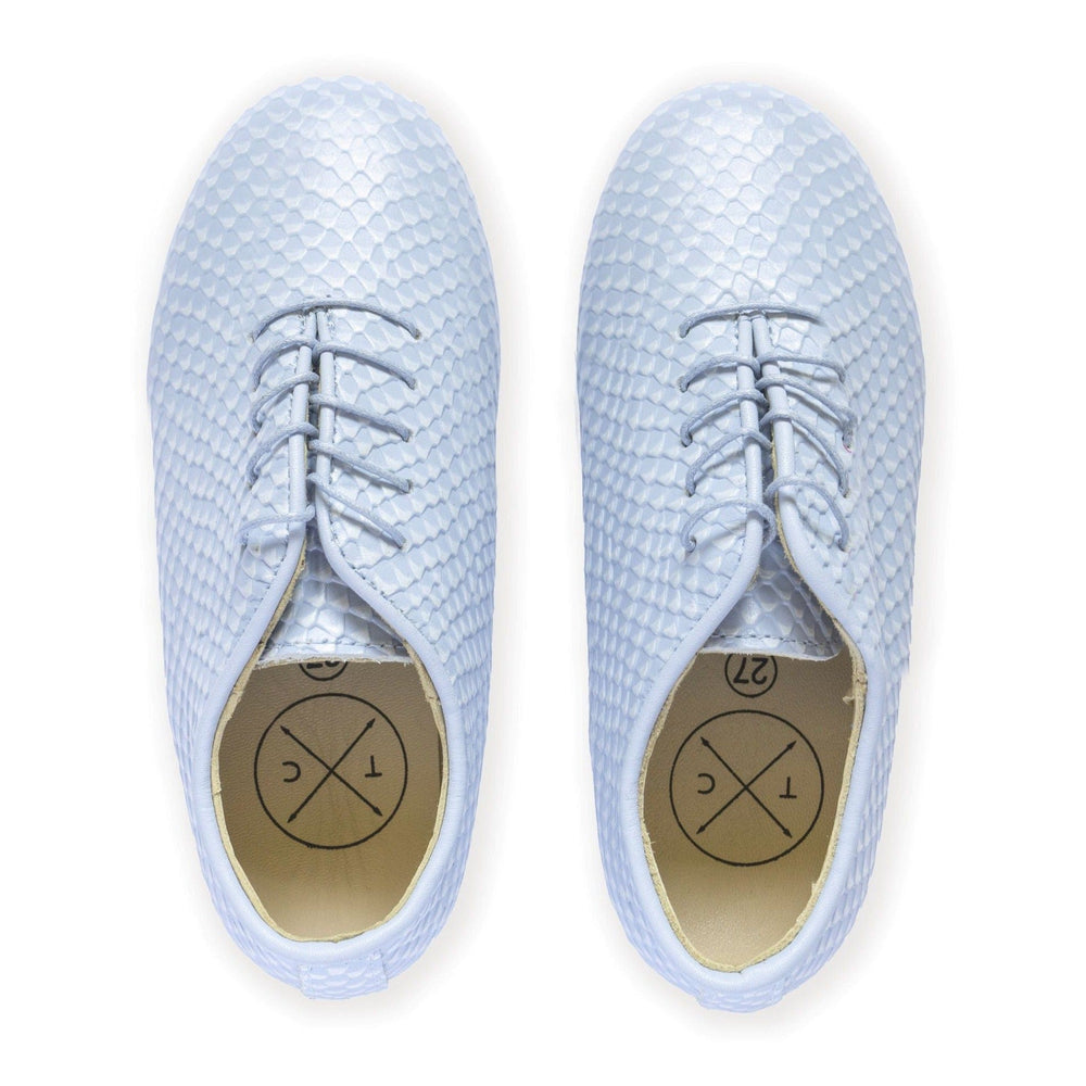 Tannery&Co Shoes Jellybeanzkids Tannery Snakeskin Oxfords- Blue