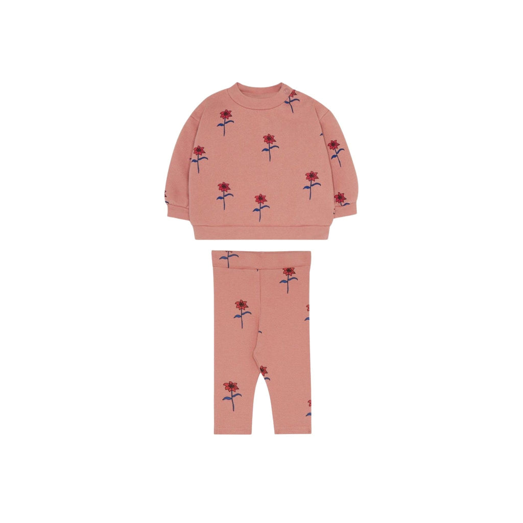 The Campamento Leggings Jellybeanzkids The Campamento Pink Flowers Sweatshirt Baby Set