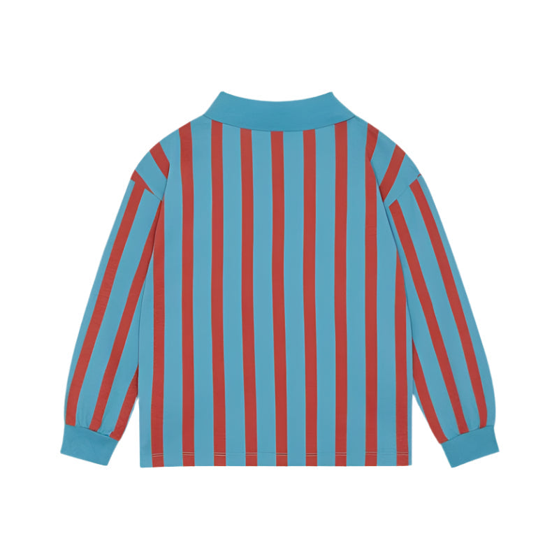 The Campamento Polo Jellybeanzkids The Campamento Blue and Red Striped Polo