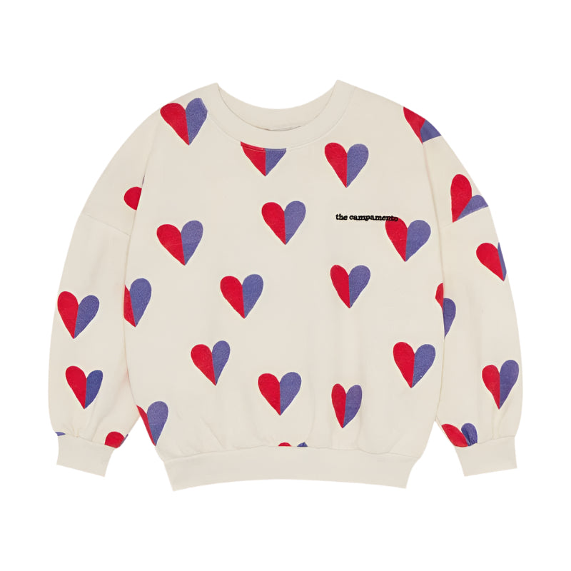 The Campamento Sweatshirt Jellybeanzkids The Campamento Bicolor Hearts Sweatshirt