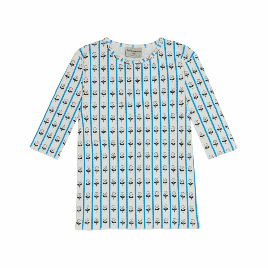 The Campamento T-shirt Jellybeanzkids The Campamento 3/4 Sleeve Flower Ribbed T-shirt