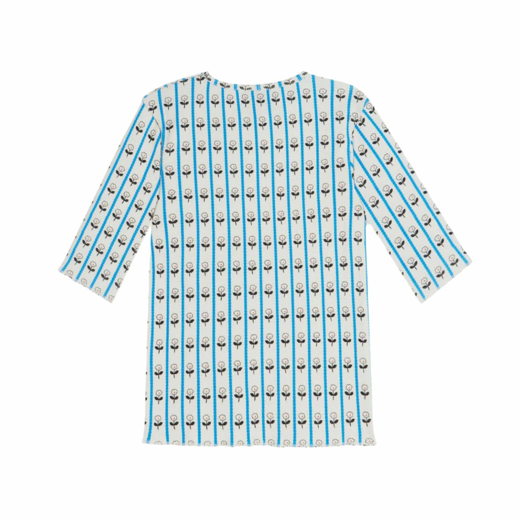The Campamento T-shirt Jellybeanzkids The Campamento 3/4 Sleeve Flower Ribbed T-shirt