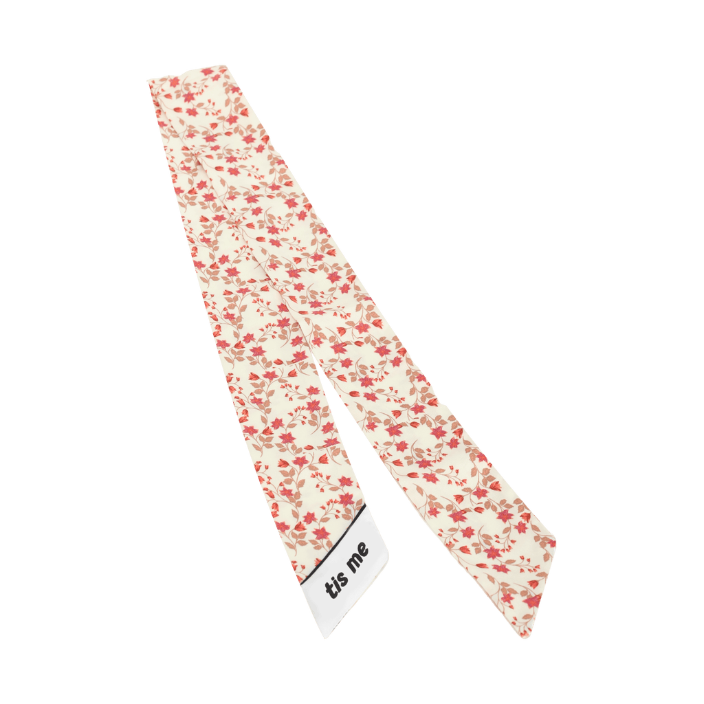 Tis Me Accessories Jellybeanzkids Tis Me Denim Floral PrintedSilk Ribbon-Cream Floral One Size