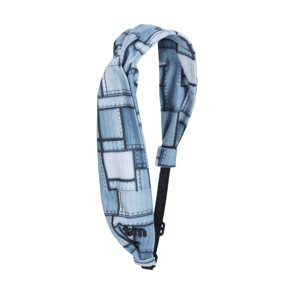 Tis Me Accessories Jellybeanzkids Tis Me Denim Patchwork Adjustable Twist Headscarf- Denim One Size