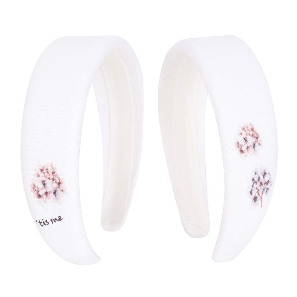 Tis Me Accessories Jellybeanzkids Tis Me Handsketched Hard Headband-White Hydrangeas One Size