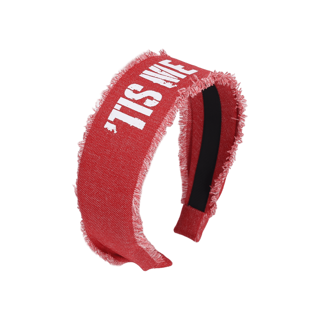 Tis Me Accessories Jellybeanzkids Tis Me Hard Denim Headband- Red One Size