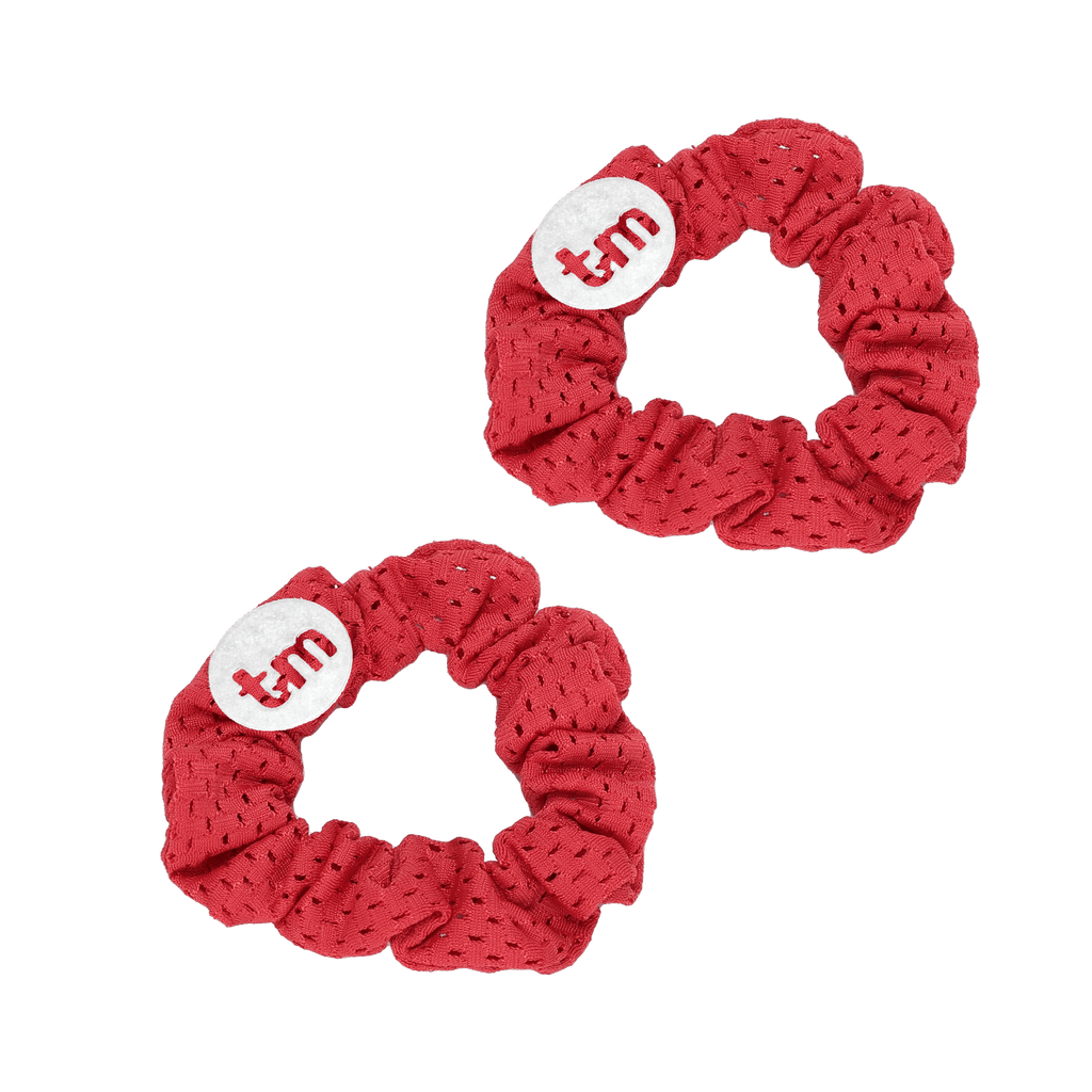 Tis Me Accessories Jellybeanzkids Tis Me Mini Scrunchies Set Glow In The Dark Logo- Sports Mesh Collection- Red One Size