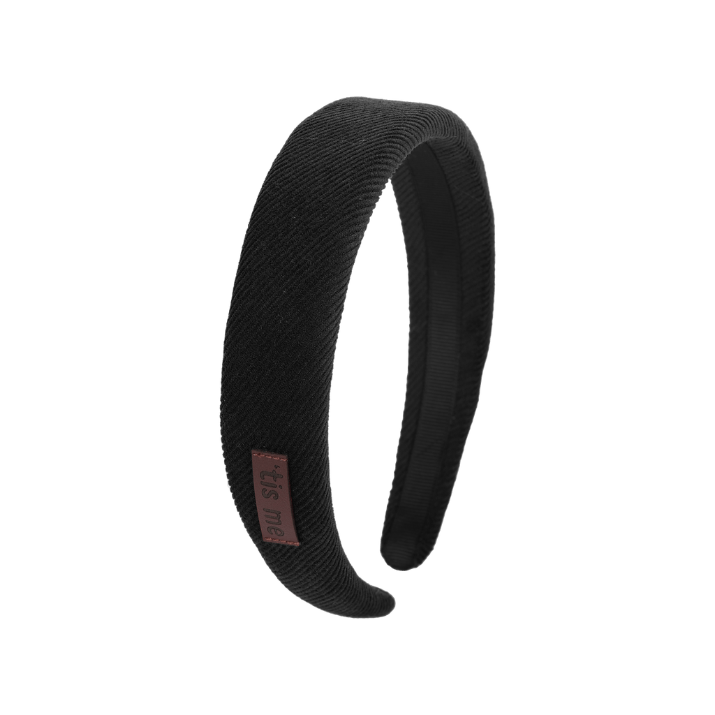 Tis Me Accessories Jellybeanzkids Tis Me Corduroy Hard Headband- Black OS