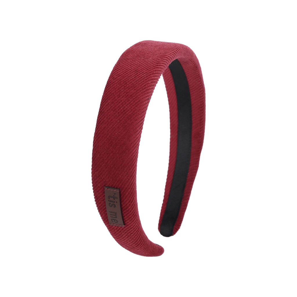 Tis Me Accessories Jellybeanzkids Tis Me Corduroy Hard Headband- Maroon OS