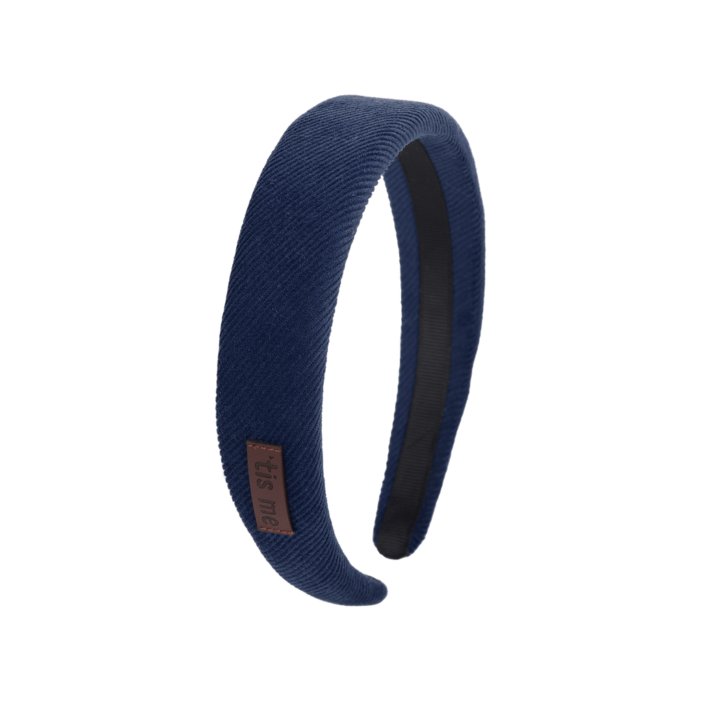 Tis Me Accessories Jellybeanzkids Tis Me Corduroy Hard Headband- Navy OS