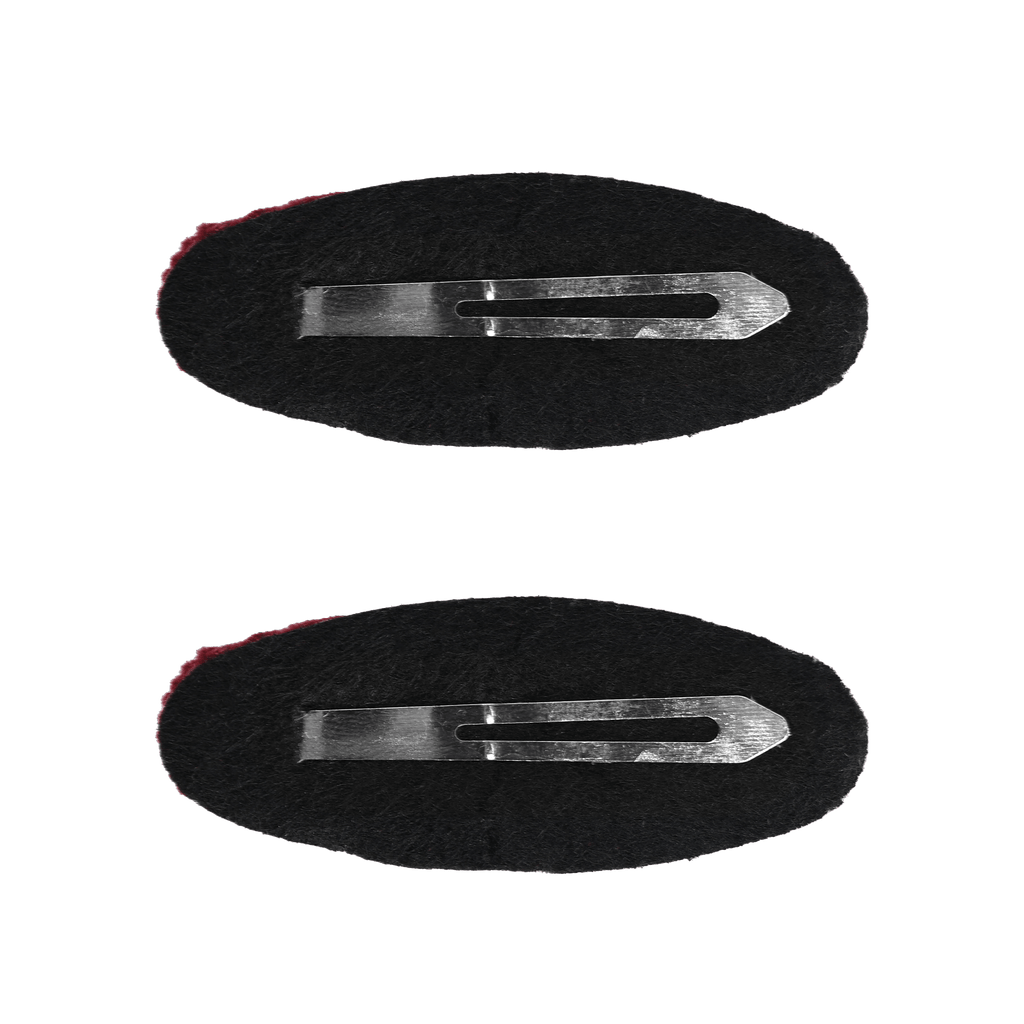 Tis Me Accessories Jellybeanzkids Tis Me Corduroy Oval Snap Clip Set Of 2 - Black OS
