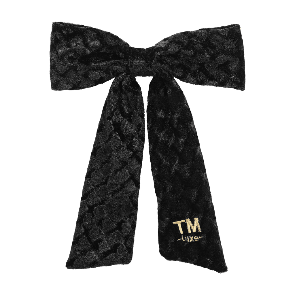 Tis Me Accessories Jellybeanzkids Tis Me Luxe Velvet Large Bow Clip- Black OS