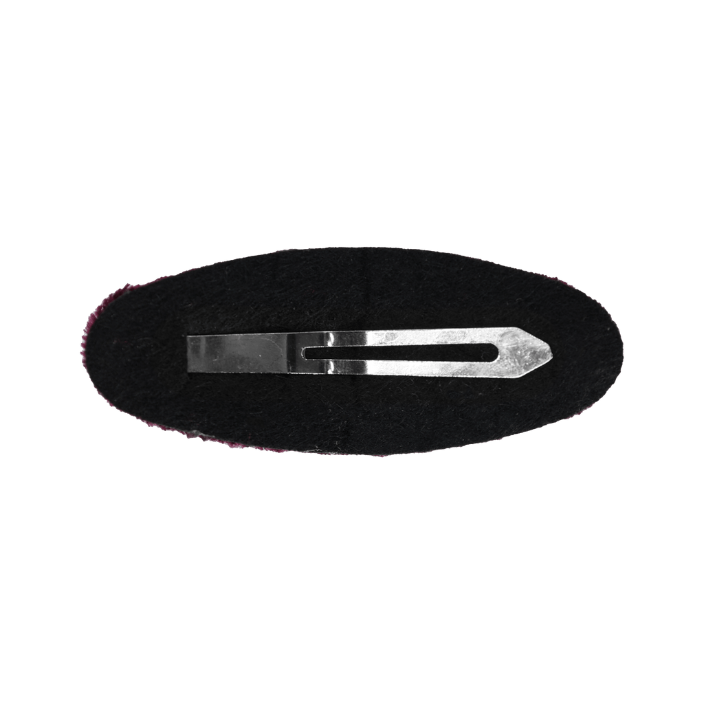 Tis Me Accessories Jellybeanzkids Tis Me Luxe Velvet Oval Snap Clip Set of 2- Black OS