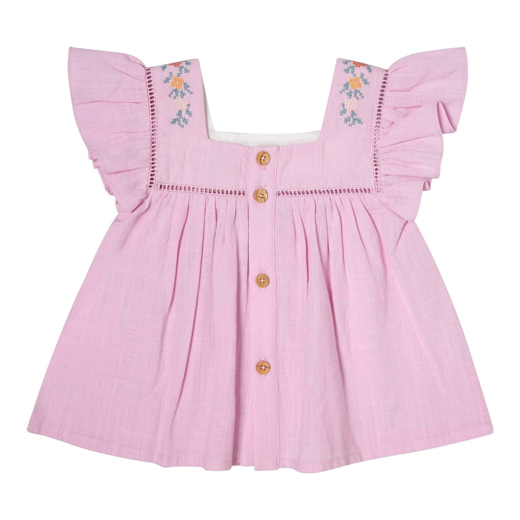 Tocoto Vintage Blouse Jellybeanzkids Tocoto Flower Embroidery Set- Lilac