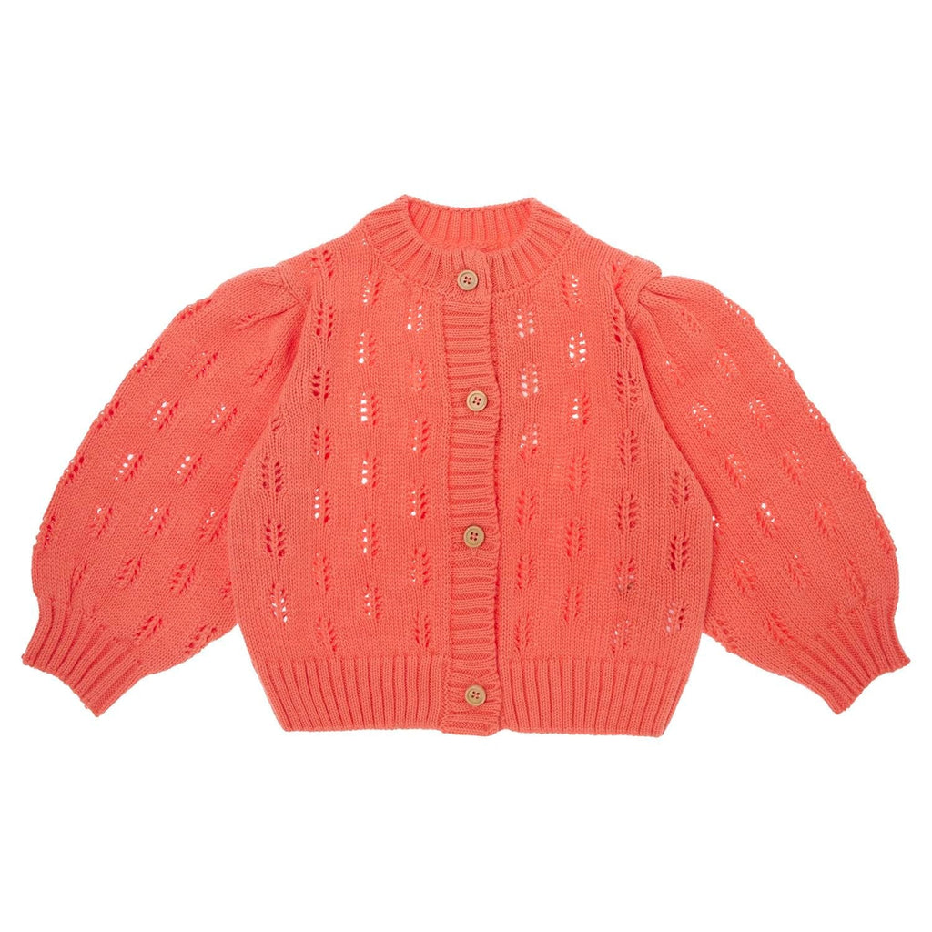Tocoto Vintage Cardigan Jellybeanzkids Tocoto Openwork Knit Cardigan with Flowers