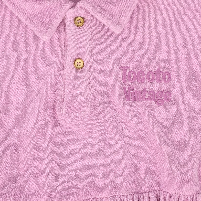 Tocoto Vintage Dress Jellybeanzkids Tocoto Short Sleeve Terry Dress-Lilac