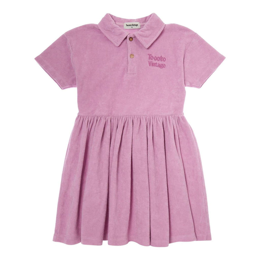 Tocoto Vintage Dress Jellybeanzkids Tocoto Short Sleeve Terry Dress-Lilac