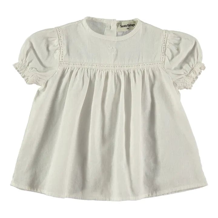 Tocoto Vintage Dress Jellybeanzkids Tocoto Vintage Baby Dress with Lace- Off White
