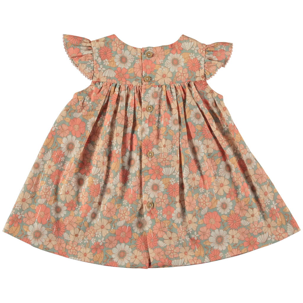 Tocoto Vintage Dress Jellybeanzkids Tocoto Vintage Floral Baby Dress- Pink