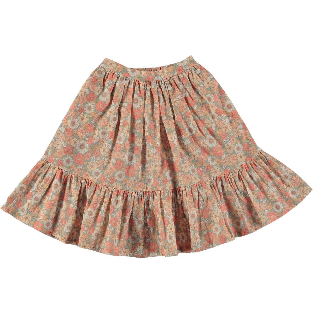 Tocoto Vintage Dress Jellybeanzkids Tocoto Vintage Long Floral Skirt- Pink