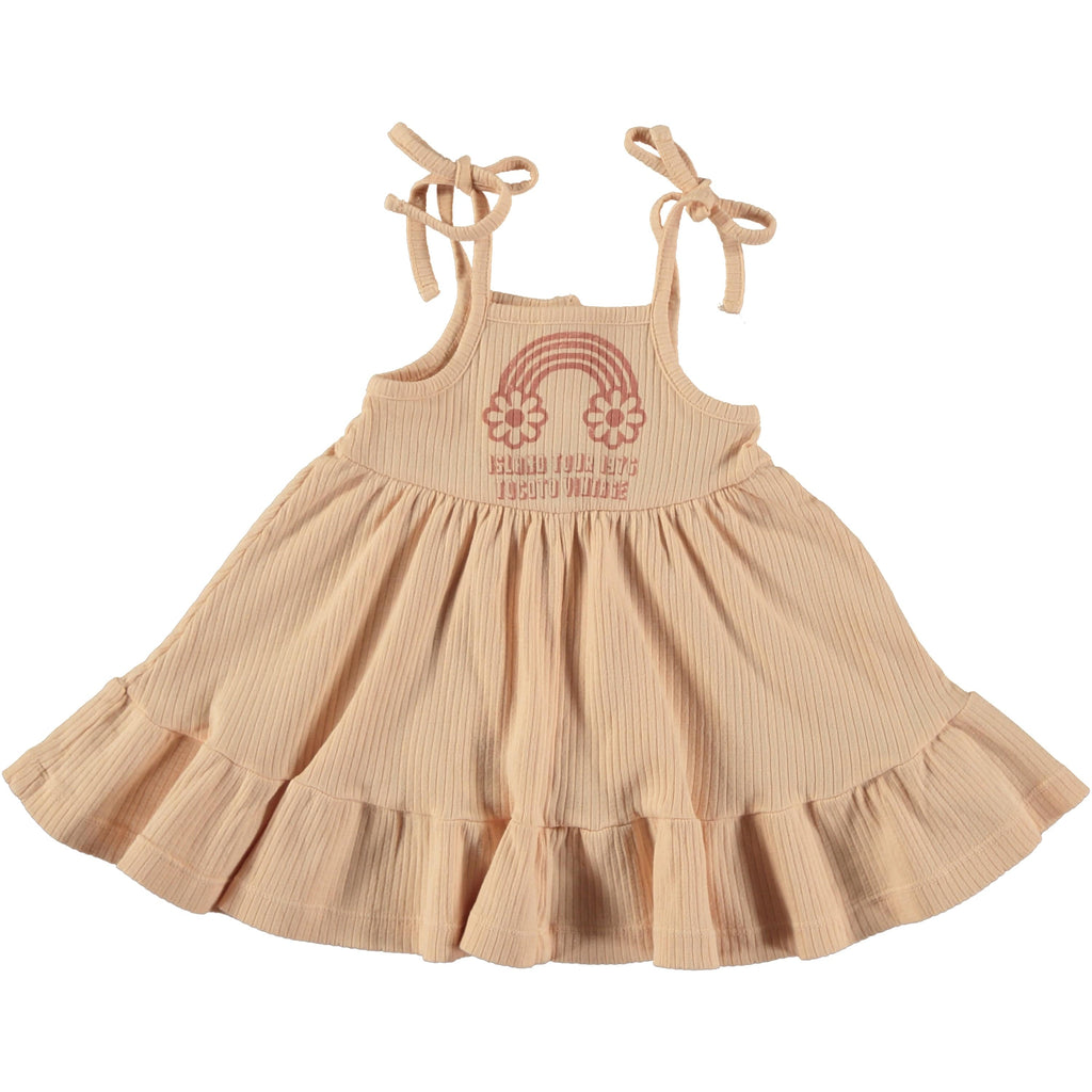 Tocoto Vintage Dress Jellybeanzkids Tocoto Vintage Ribbed Baby Dress- Pink