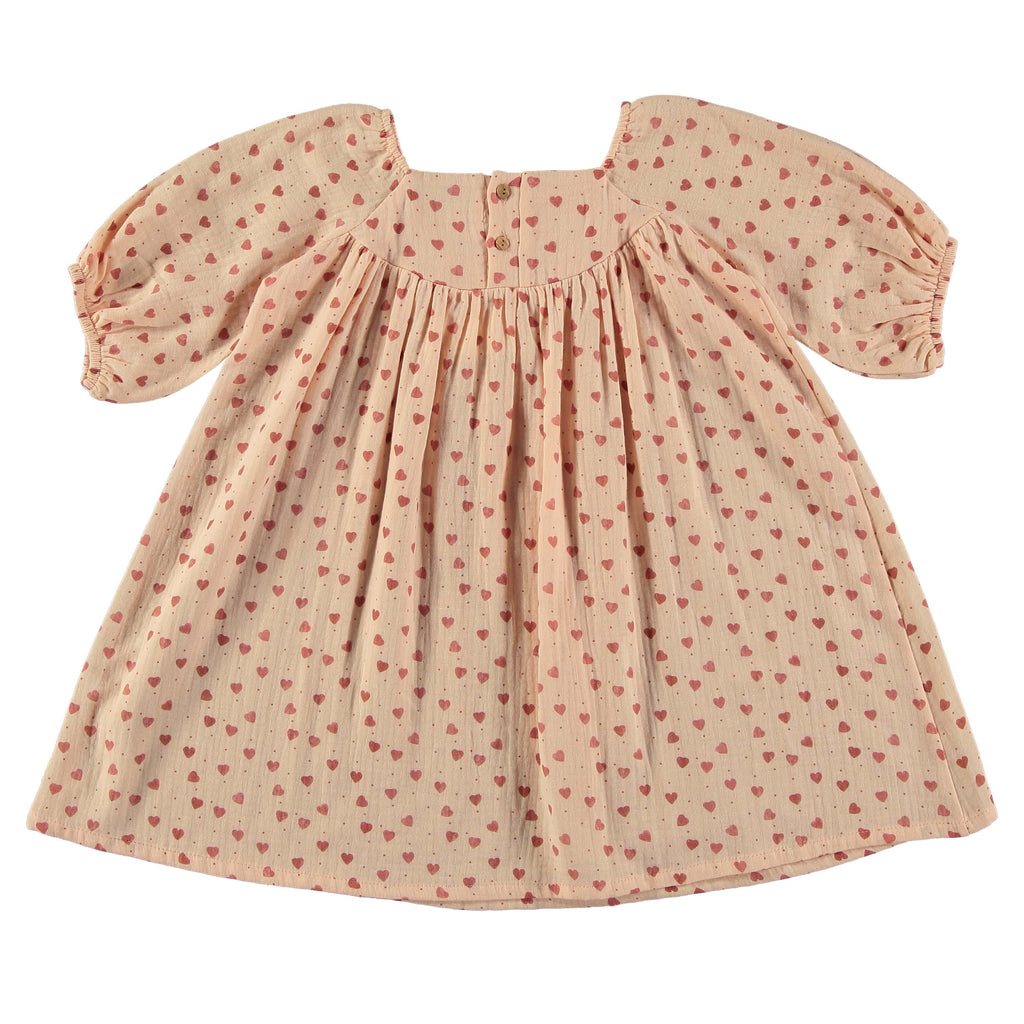 Tocoto Vintage Dress Jellybeanzkids Tocoto Vintage Short Heart Print Dress- Pink