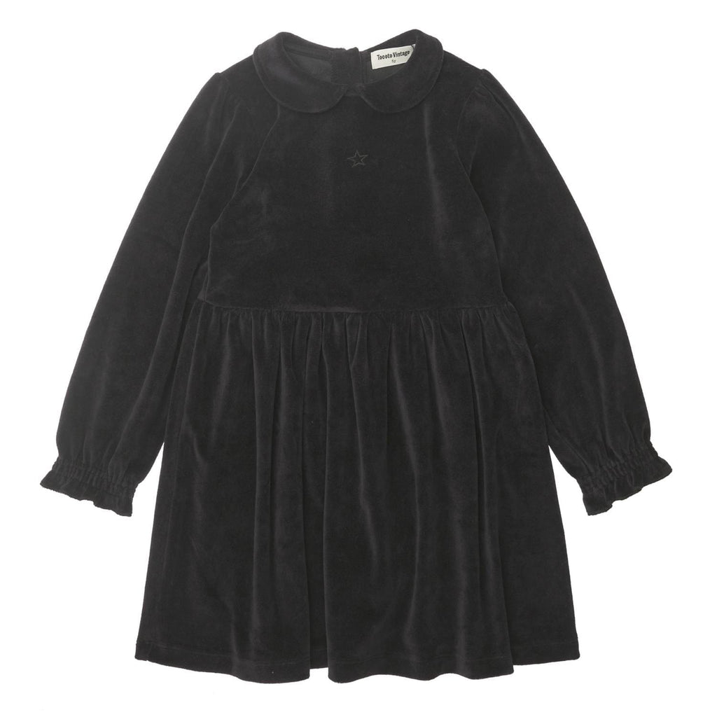 Tocoto Vintage Dress Jellybeanzkids Tocoto Vintage Velvet Dress- Black