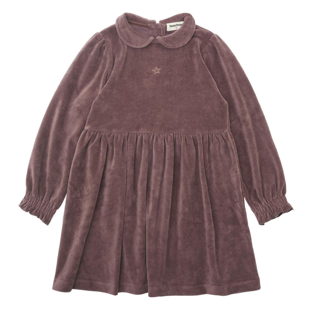 Tocoto Vintage Dress Jellybeanzkids Tocoto Vintage Velvet Dress- Plum