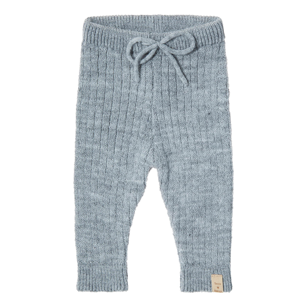 Tocoto Vintage Leggings Jellybeanzkids Tocoto Vintage Knitted Leggings-Grey