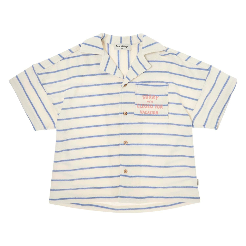 Tocoto Vintage Shirt Jellybeanzkids Tocoto Striped Shirt with Printed Pocket