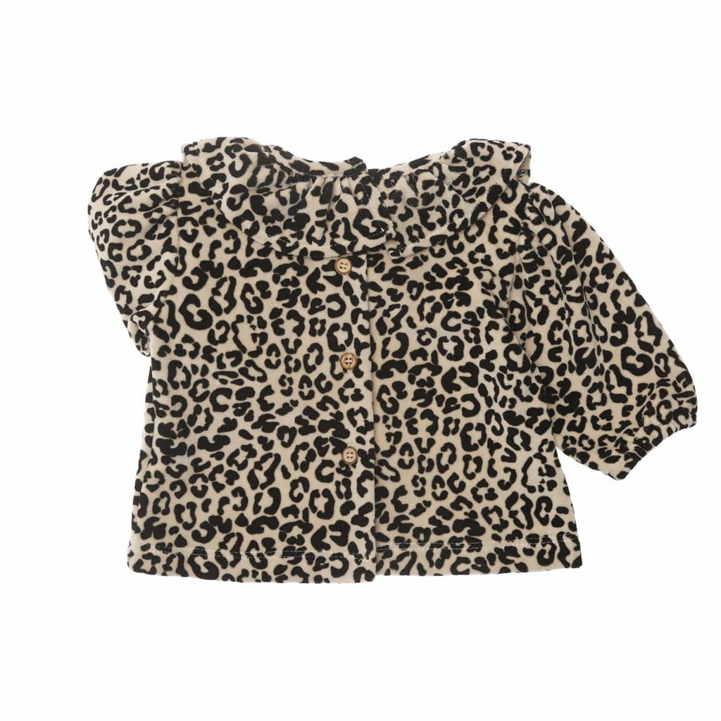 Tocoto Vintage Shirt Jellybeanzkids Tocoto Vintage Animal Print Velvet Ruffle T-shirt