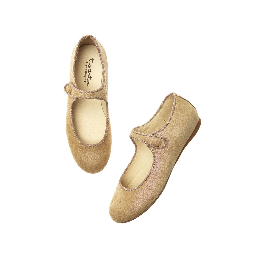 Tocoto Vintage Shoes Jellybeanzkids Tocoto Vintage Shiny Gold Mary Janes