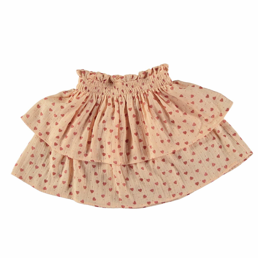 Tocoto Vintage Skirt Jellybeanzkids Tocoto Vintage Heart Print Mini Skirt- Pink
