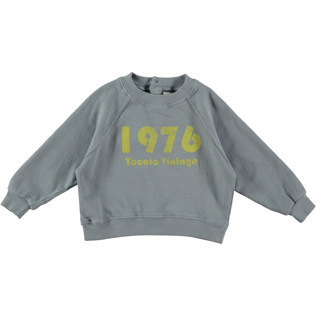 Tocoto Vintage Sweatshirt Jellybeanzkids Tocoto Vintage 1976 Baby Printed Sweatshirt- Blue