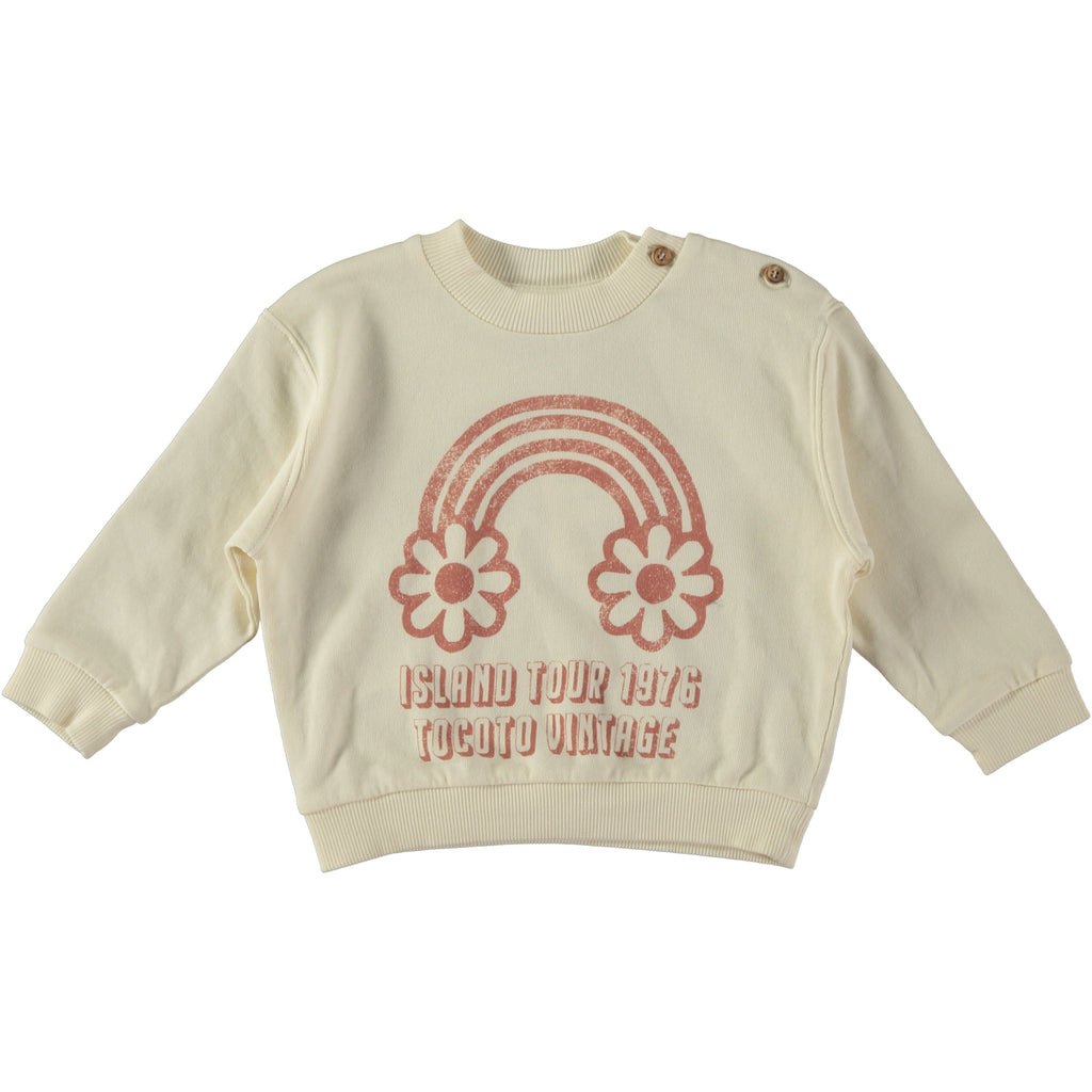 Tocoto Vintage Sweatshirt Jellybeanzkids Tocoto Vintage Baby Island Tour Sweatshirt- Off White