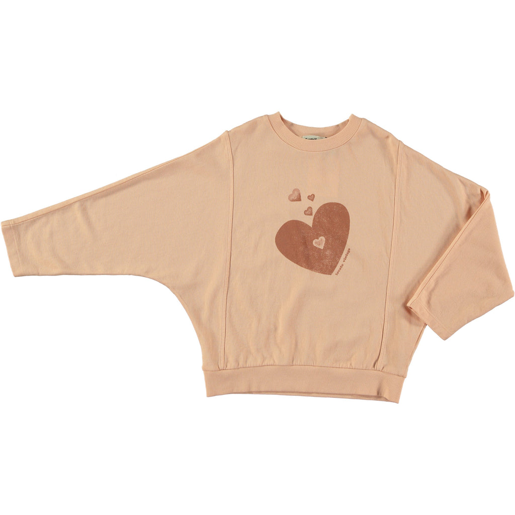 Tocoto Vintage Sweatshirt Jellybeanzkids Tocoto Vintage Heart Kid Sweatshirt- Pink