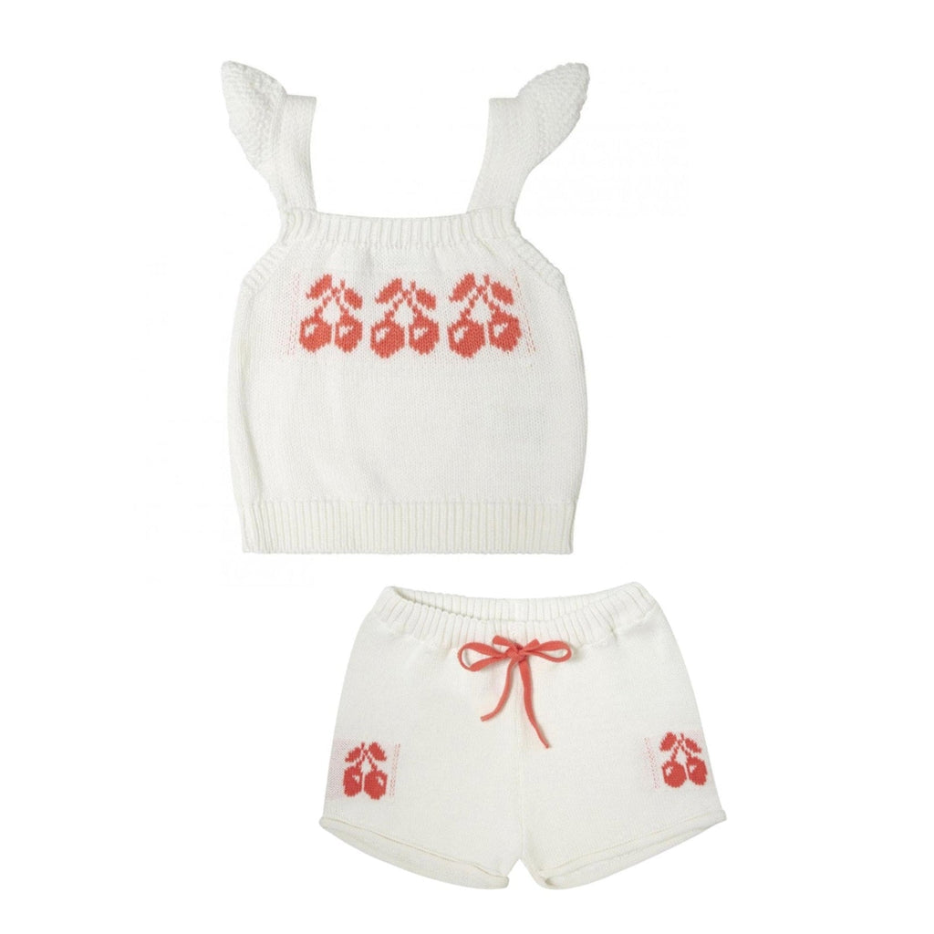 Tocoto Vintage Top Jellybeanzkids Tocoto Cherries Jacquard Knit Set