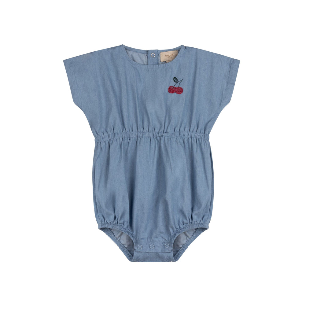 Tricot Bebe Romper Jellybeanzkids Tricot Bebe Cherry Denim Romper- Girls