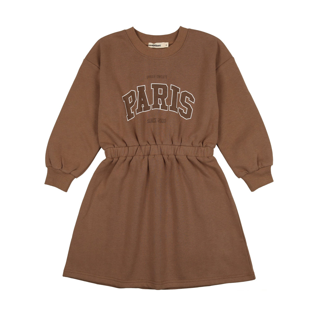 URbani Dress Jellybeanzkids Urbani Paris Waisted Dress- Brown