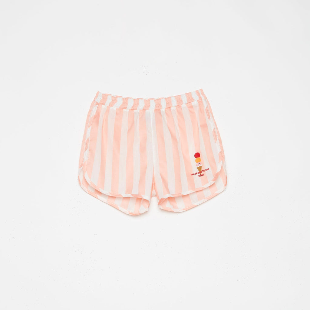 Weekend House Kid shorts Jellybeanzkids Weekend House Pink Stripe Runner Short