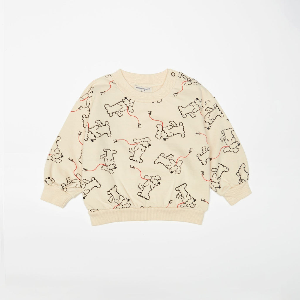 Weekend House Kid Sweatshirt Jellybeanzkids Weekend Baby Dog Sweatshirt-Sand