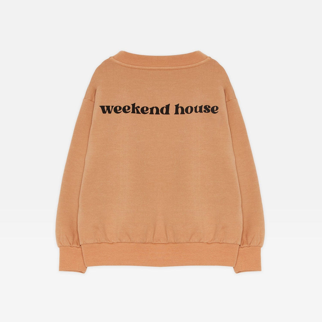 Weekend House Kid Sweatshirt Jellybeanzkids Weekend Dog Sweatshirt-Camel