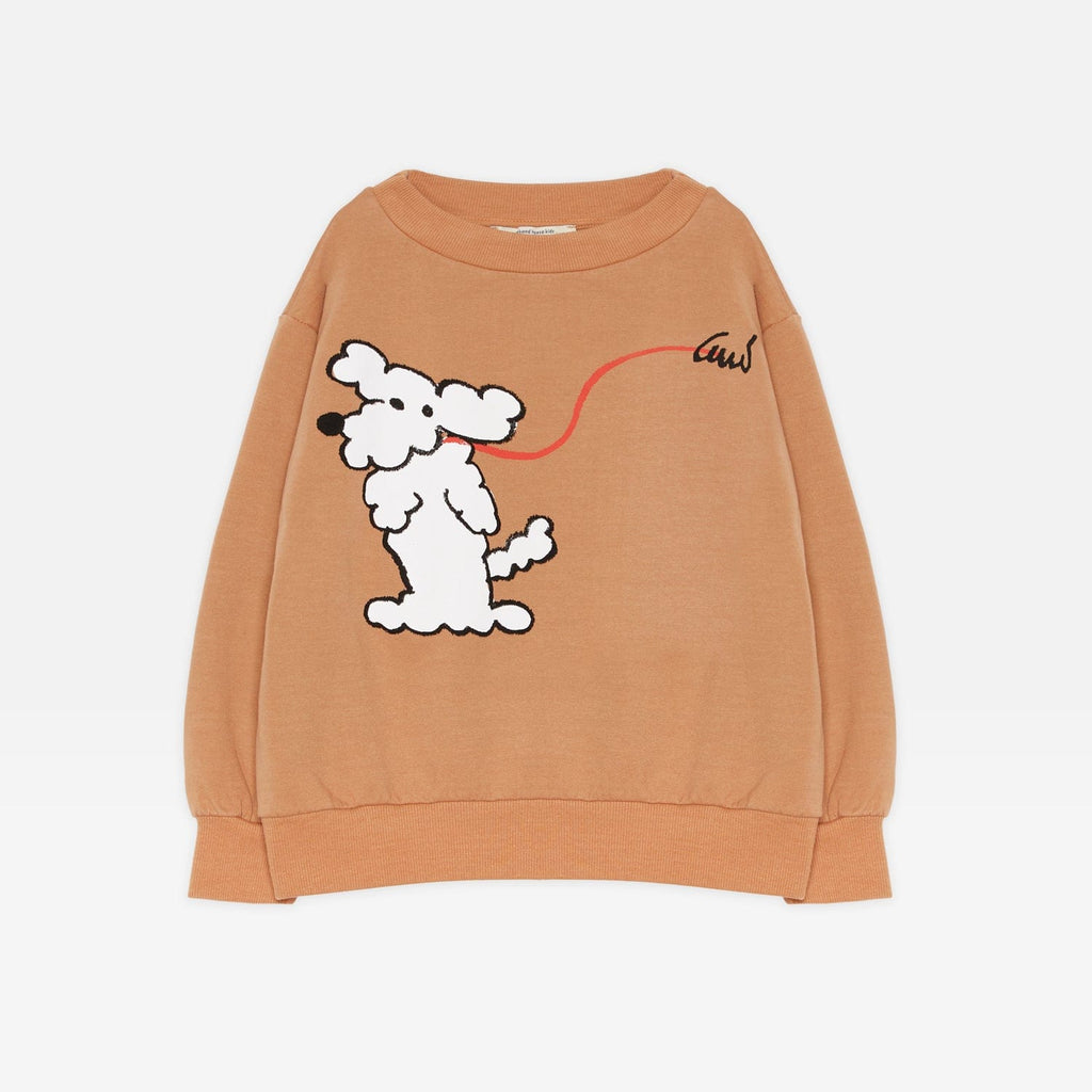 Weekend House Kid Sweatshirt Jellybeanzkids Weekend Dog Sweatshirt-Camel